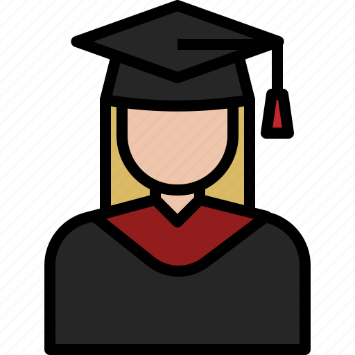 Avatar, cartoon, graduation, people, student, university, woman icon - Download on Iconfinder