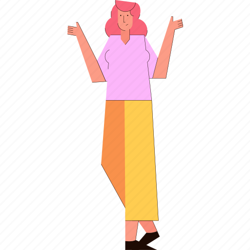 Woman, unsure, confused, female illustration - Download on Iconfinder