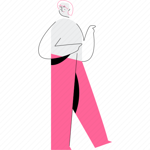 Woman, pointing, female, person illustration - Download on Iconfinder