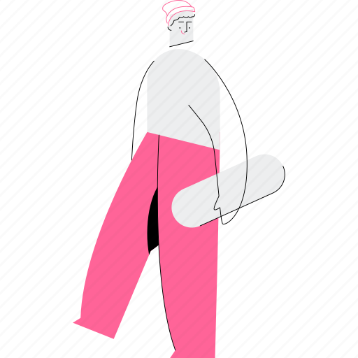 Snowboarding, man, snowboard, person, male illustration - Download on Iconfinder