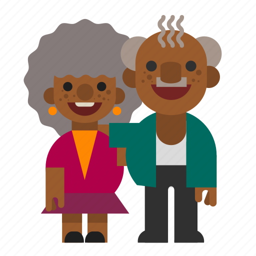 Couple, grandma, grandpa, grandparents, old, people, black icon - Download on Iconfinder