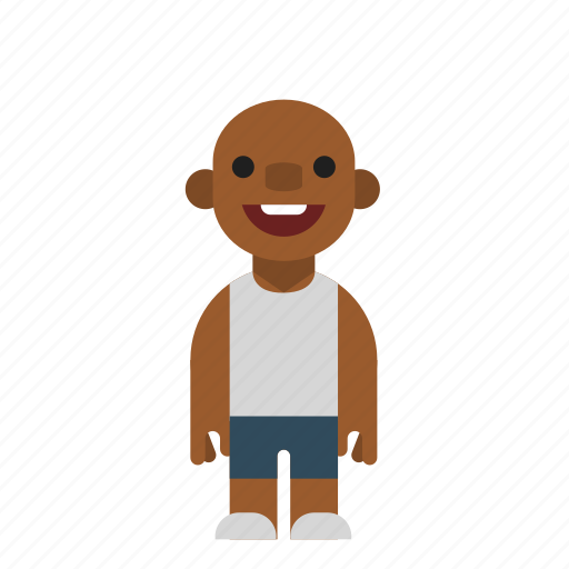Bald, guy, laughing, man, smiling, male, black icon - Download on Iconfinder