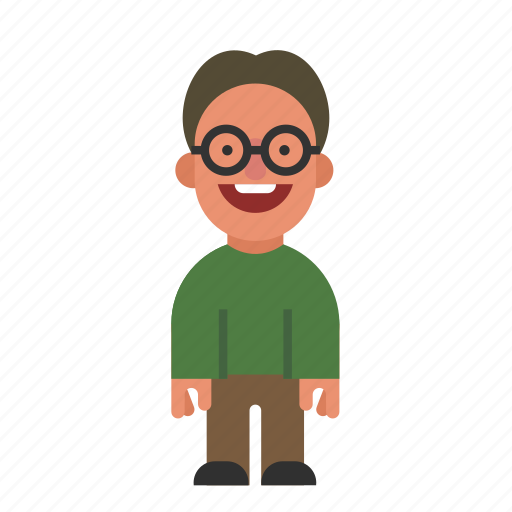 Caucasian, glasses, laughing, man, smiling, white, male icon - Download on Iconfinder