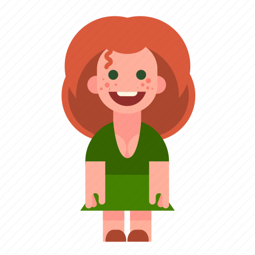 Curly, ginger, hair, redhead, smiling, white, woman icon - Download on Iconfinder