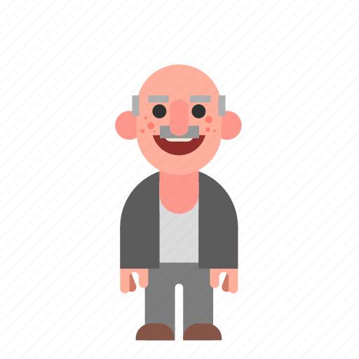 Laughing, man, old, smiling, the, white, male icon - Download on Iconfinder