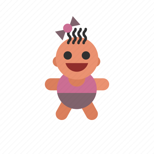 Baby, dark, girl, hair, smiling, toddler, white icon - Download on Iconfinder