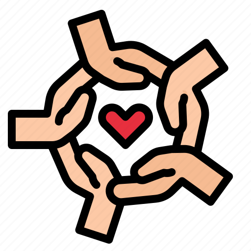 Charity, hand, help, love, together icon - Download on Iconfinder