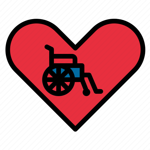 Disabled, handicap, heart, medical, wheelchair icon - Download on Iconfinder