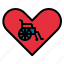 disabled, handicap, heart, medical, wheelchair 