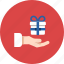 charity, charityicons, gesture, gift, hand, help, present 