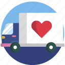 lorry, truck, transportation, charity, delivery
