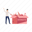 food, box, donation, people, boy