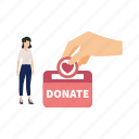 money, donation, box, girl, charity