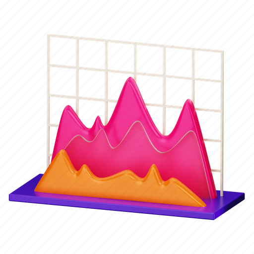 Mountain, graph, diagram, statistics, business, chart, 3d chart 3D illustration - Download on Iconfinder