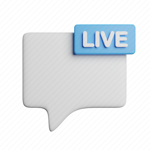 Live, chat, front 3D illustration - Download on Iconfinder
