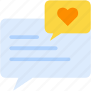 love, chat, box, notification, communications