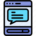 browser, chat, message, speech, bubble, communication