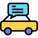 chat, communication, delivery, car, shipping
