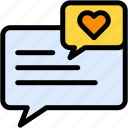 love, chat, box, notification, communications