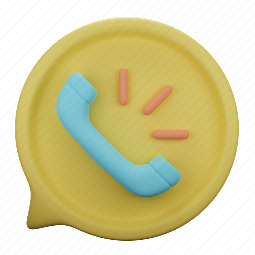 Phone call, phone, call, chat, speech, bubble, communication 3D illustration - Download on Iconfinder
