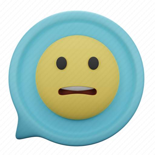 Sad chat, sad, chat, emoticon, bubble, communication, message 3D illustration - Download on Iconfinder