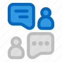 speech bubbles, chat, avatars, typing, conversation