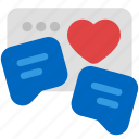 messages, like, love, heart, chat