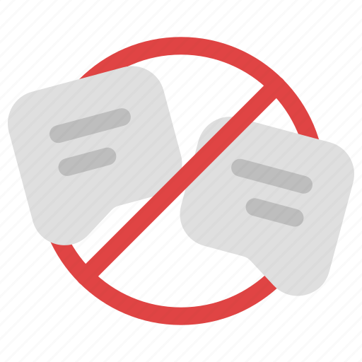No chatting, stop, forbidden, messages icon - Download on Iconfinder