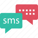 bubble, chat, double, message, sms, text, two