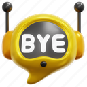 message, chat, bot, bye, goodbye, chatbot, communication, 3d 