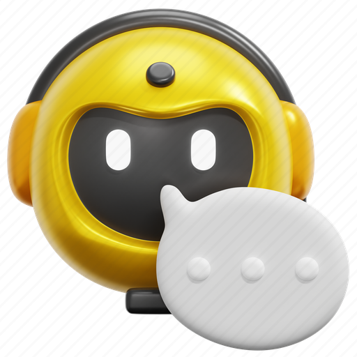 Chatbot, face, robot, chat, bot, message, communication 3D illustration - Download on Iconfinder