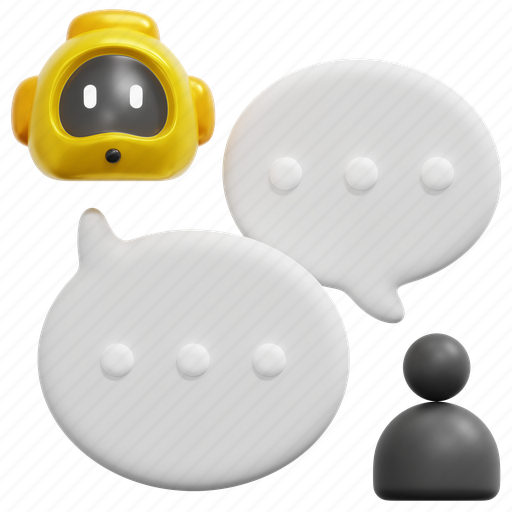 Conversation, bot, chatbot, chat, robot, user, communication 3D illustration - Download on Iconfinder