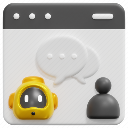 Web, chat, chatbot, bot, conversation, robot, website 3D illustration - Download on Iconfinder