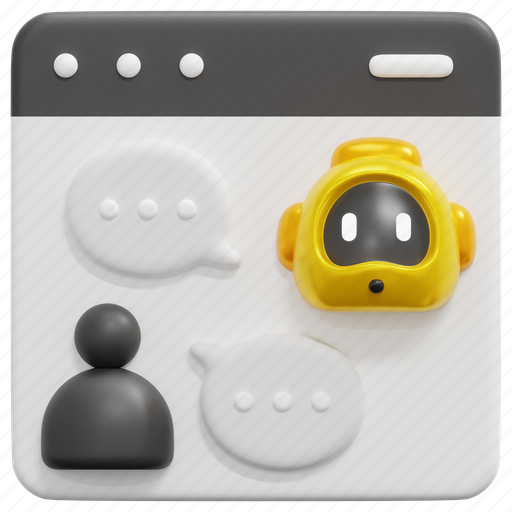Web, chatbot, chat, bot, conversation, robot, website 3D illustration - Download on Iconfinder