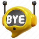 message, chat, bot, bye, goodbye, communication, chatbot, 3d