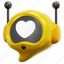 message, chat, bot, love, heart, communication, chatbot, 3d 