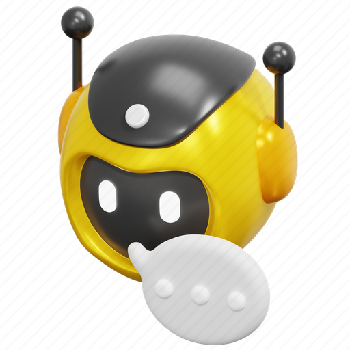 Chatbot, chat, robot, bot, message, face, communication 3D illustration - Download on Iconfinder