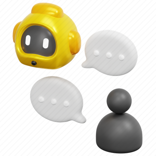 Conversation, chat, chatbot, bot, user, robot, communication 3D illustration - Download on Iconfinder