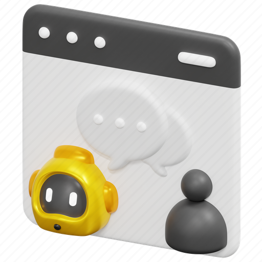 Web, chat, chatbot, bot, robot, conversation, website 3D illustration - Download on Iconfinder