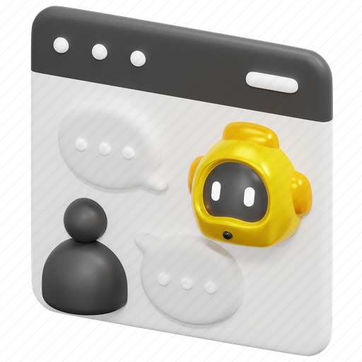 Web, chatbot, chat, bot, robot, conversation, website 3D illustration - Download on Iconfinder
