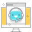 chat bot, computer, message, robot, support, type, web site 