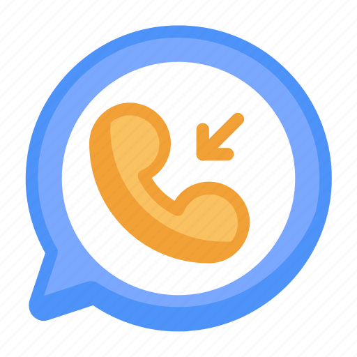 Incoming call, phone, calling, chat bubble, mobile icon - Download on Iconfinder
