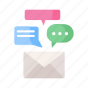conversation, email, letter, mail, speech bubbles 