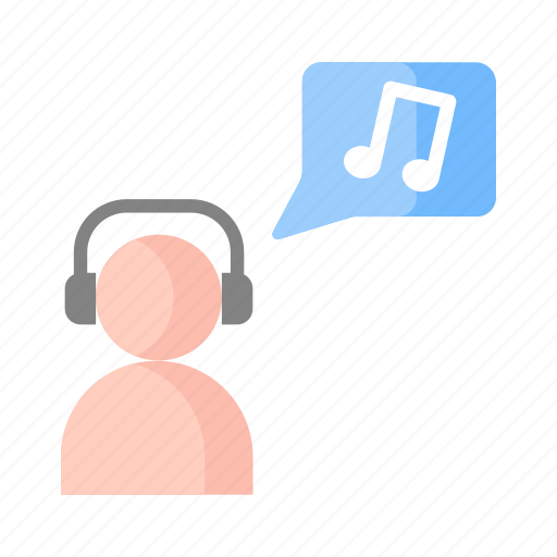 Bubble, headphones, music, player, user icon - Download on Iconfinder