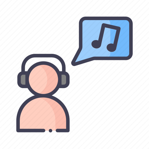 Bubble, headphones, music, playlist, user icon - Download on Iconfinder