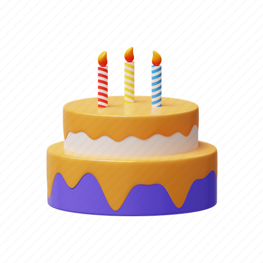 Cake, present, tasty, sweet, gift, party, dessert 3D illustration - Download on Iconfinder