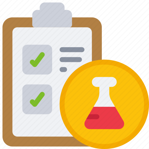 Chemical, checklist, science, tick, clipboard, beaker icon - Download on Iconfinder