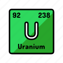 uranium, chemical, element, science, chemistry, scientific