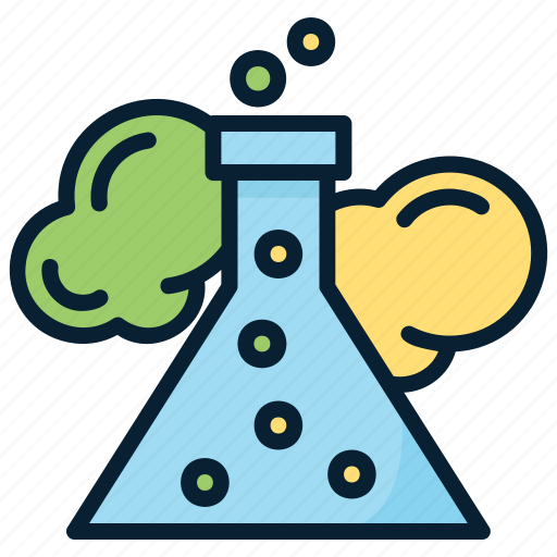 Flask, fluid, foam, chemistry, experiment, laboratory, lab icon - Download on Iconfinder