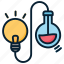 idea, flask, education, chemistry, laboratory, science, experiment, lamp, bulb 